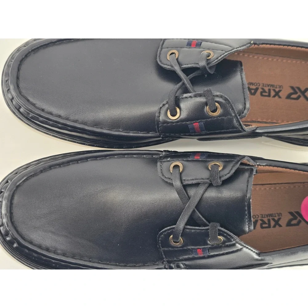 XRAY Ultimate Comfort Mens Black Boat Shoes Moc Toe Loafers XRW1765 Size 11